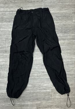 Iets Frans Black Nylon Parachute Pants Size S Baggy Utility Track Pants Gorpcore